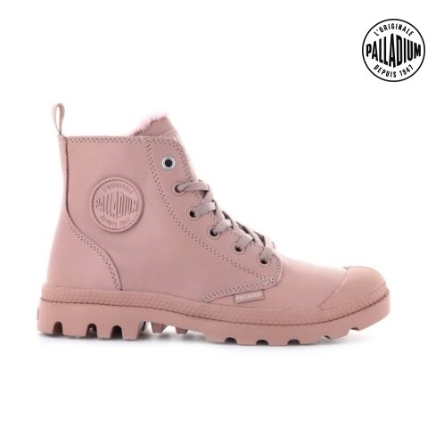 Bottes Palladium Pampa Hi Zip Leather S Femme Rose | FR FMD217Q